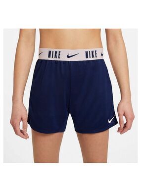Nike Girls Dri-Fit Trophy Navy Pink Shorts Pale Pink Branded Waistband Large
